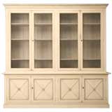 Directoire Style Painted Bookcase w/ European Chicken Wire Doors