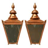 Pair of English Solid Copper Lanterns