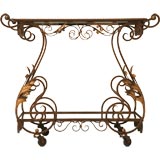 c.1930-1940 French 2-Tier Metal 
Mirror Cart