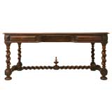 Antique c.1850 French Louis XIII Style Walnut Writing Desk