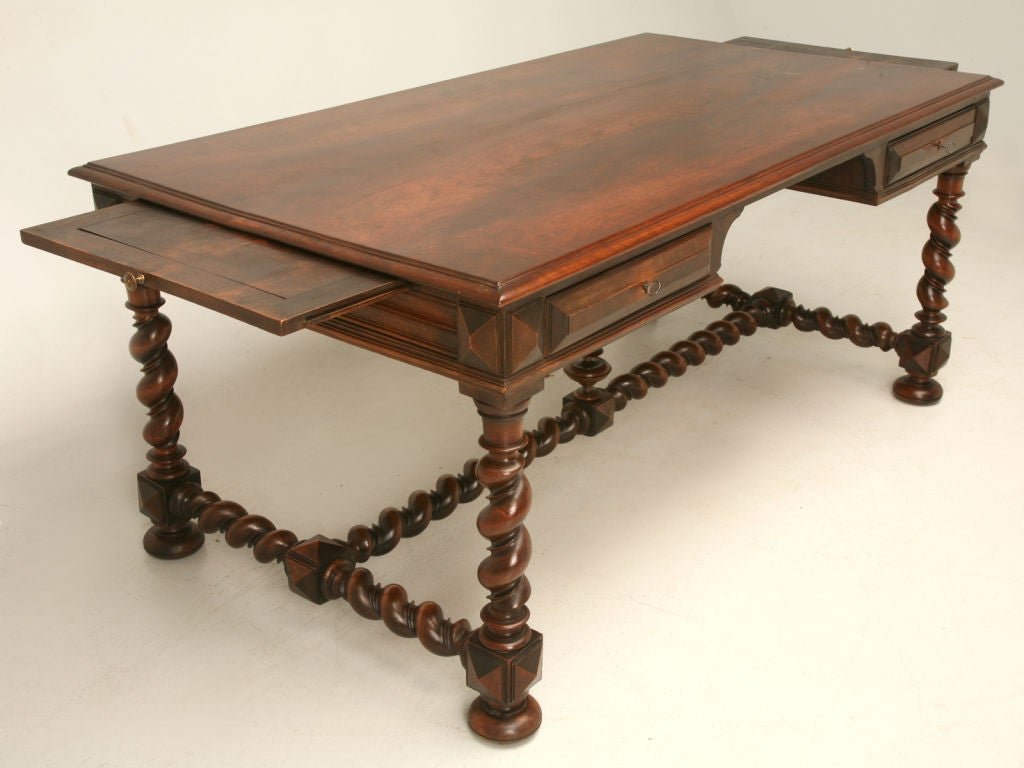 c.1850 French Louis XIII Style Walnut Writing Desk