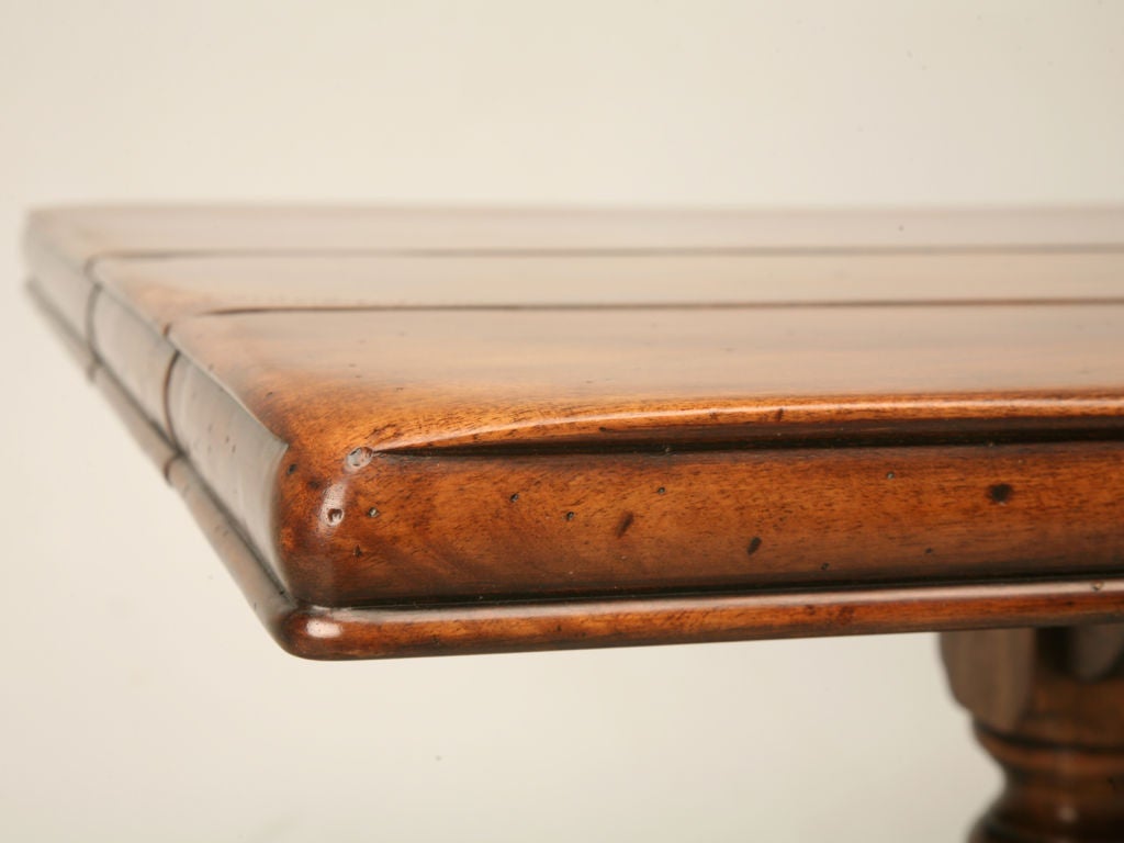 Contemporary Solid Walnut Trestle Dining Table w/ 2