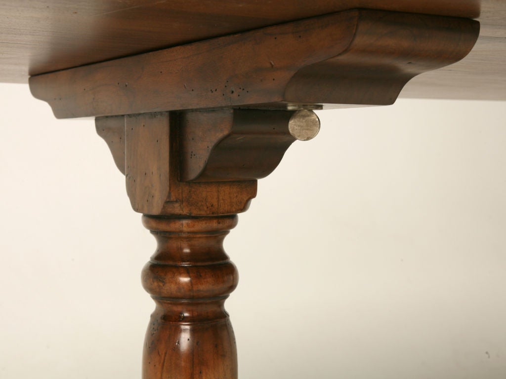 Solid Walnut Trestle Dining Table w/ 2