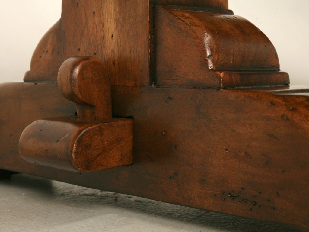 Solid Walnut Trestle Dining Table w/ 2