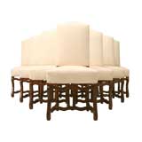 Louis XIII Style Dining Chairs w/ Os de Mouton Frames