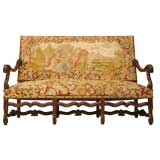 c.1880 French Hand-Carved Louis XIII Settee