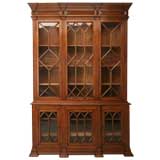 c.1890 French Solid Oak 3 0ver 3 Glazed Bibliotheque