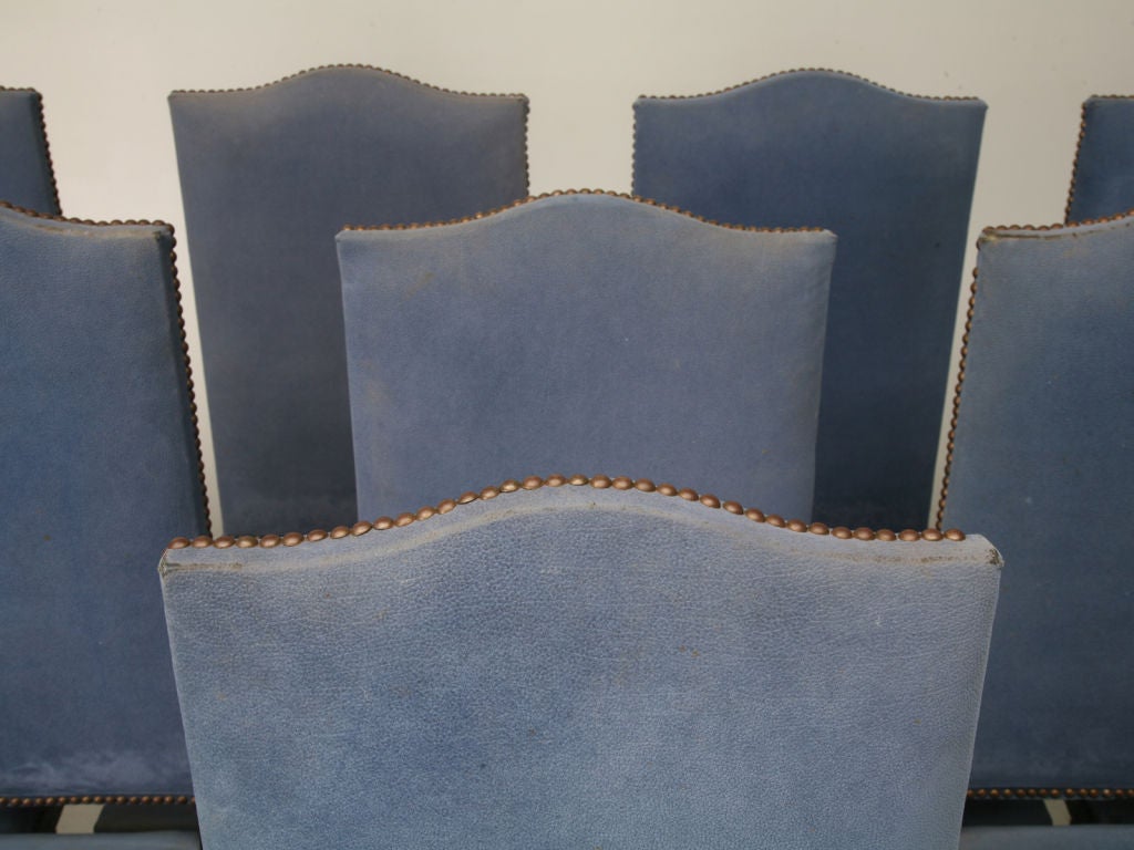 c.1930 Set of 8 Hand-Carved Spanish Oak Dining Chairs