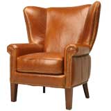 Leather Wing Back Chair Leather Wing Back Chair