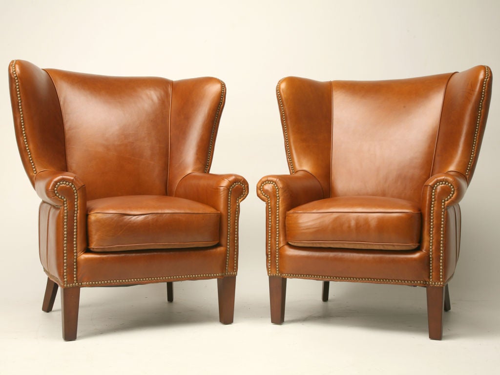 Leather Wing Back Chair