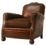 Antique c.1920 French Leather Club Chair