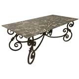 Hand-Wrought Iron Table w/ Marble top