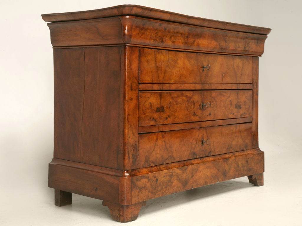 c.1880 French Burled Walnut Louis Philippe Commode