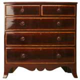 c.1870 English Mahogany Bow Front Gentleman's Chest