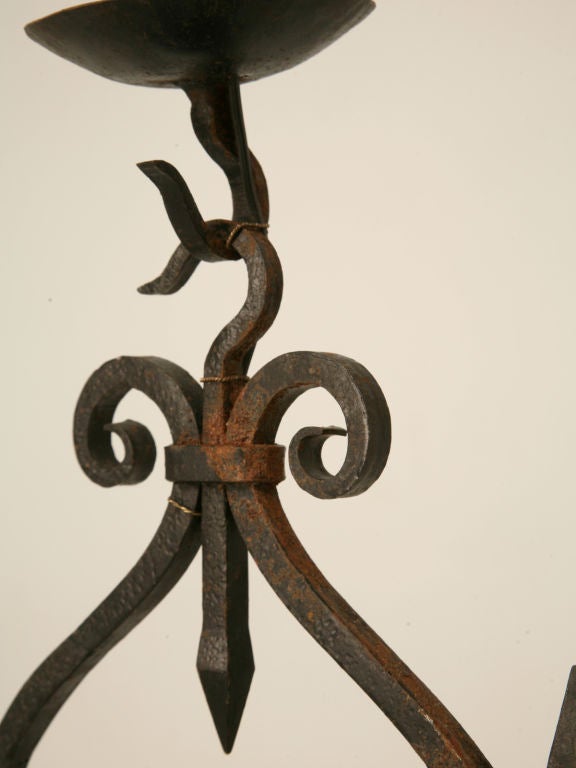 c.1930 French Hand-Wrought Iron Hall Light