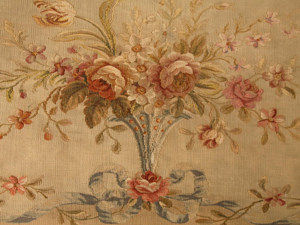 Original 18th C. Painted Italian Bench w/ Aubusson Tapestry 1