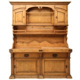 Country French Style Vaisselier w/ Butcher Block & Marble