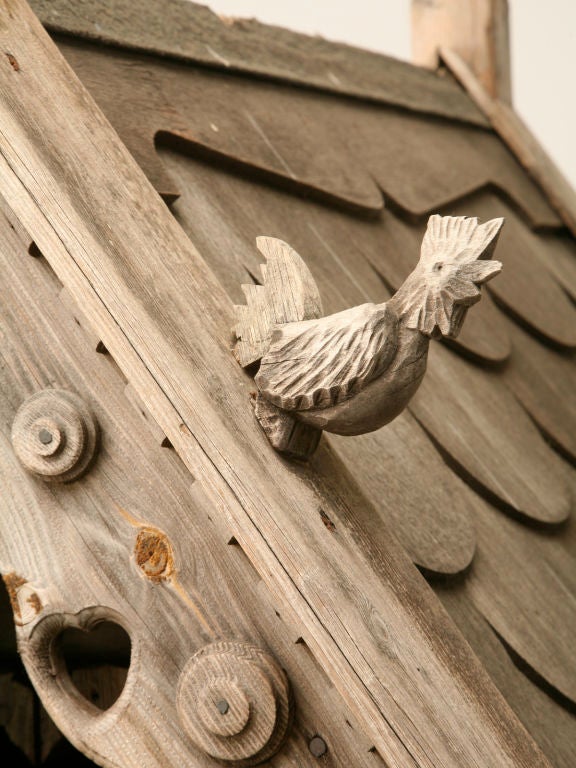 20th Century Antique English Folk Art Dove Cote with Clock