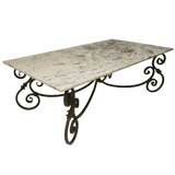 Hand-Wrought Iron Table w/ Marble top