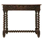 c.1830 French Mountain Region Hand-Carved Oak Writing Table