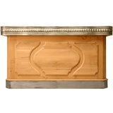 Authentic French Solid White Oak & Hand-Formed Pewter Bar