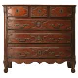 c.1780 French Louis XV Oak Bow-Front Commode