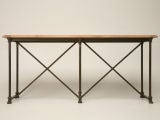 French Oak and Iron Console/Sofa Table