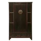 c.1780 Chinese Shanxi Japanned Elmwood Clothes Cabinet