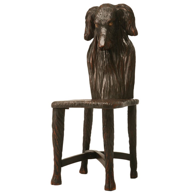 c.1910 French Mountain Region Sculptural Dog Chair