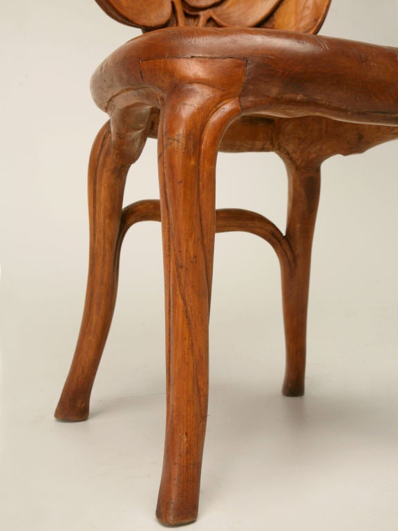 20th Century c.1890-1910 French Art Nouveau Sculptural Leaf Chair