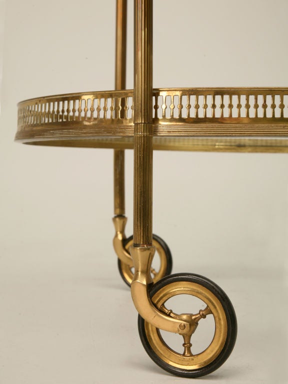 c.1950 French Brass and Glass Bar Cart 7