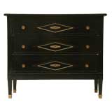 c.1930 Black Lacquered Directoire Style Commode