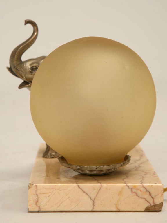 Spelter c.1930 French Art Deco Elephant Lamp