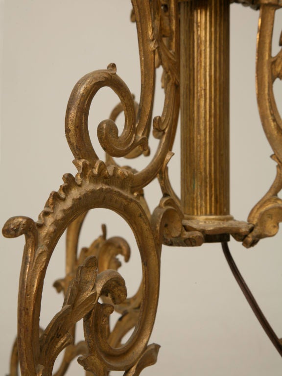 c.1920 French Rococo Style Brass Floor Lamp at 1stDibs