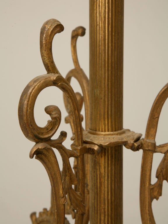 c.1920 French Rococo Style Brass Floor Lamp at 1stDibs