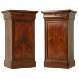 c.1890 Pair of Louis Philippe Burled Walnut Bedside Tables