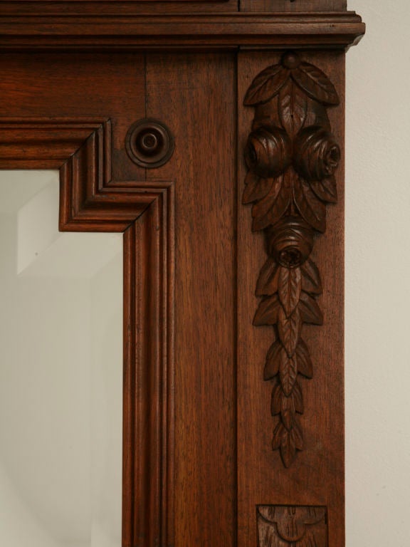 c.1880 French Walnut Henri II Mirror 4