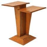 c.1930 French White Oak Art Deco Side Table