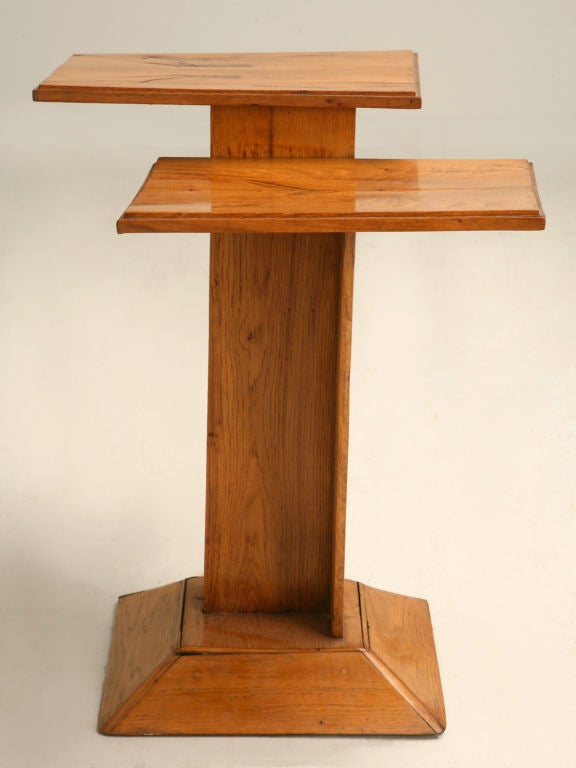 c.1930 French White Oak Art Deco Side Table