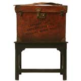 c.1880 English Leather Instrument Case/Side table