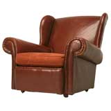c.1930 English Wing Back Leather Club Chair