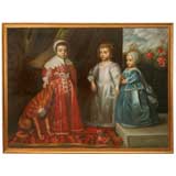 Painting of Childrens with their Dog