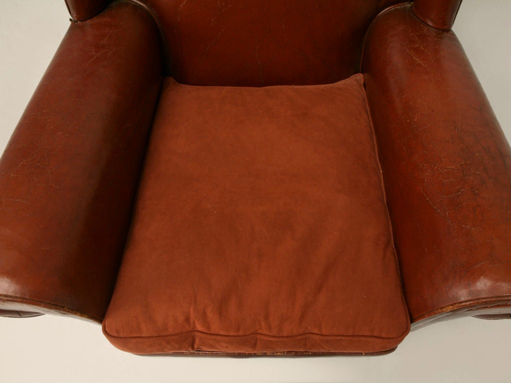 c.1930 English Wing Back Leather Club Chair 3
