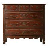 French Louis XV Oak Bow-Front Commode
