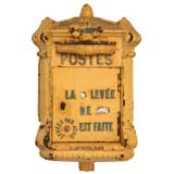 Antique c.1900 French Painted Cast Iron Mailbox