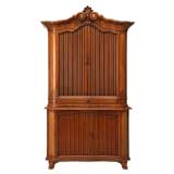 c.1830 Dutch Marquetry Tambour Door Cabinet