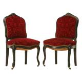 c.1870 Pair of French Napoleon III Ebonized Side Chairs