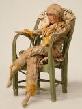 Antique c.1920 Frech Art Deco Doll in Chair