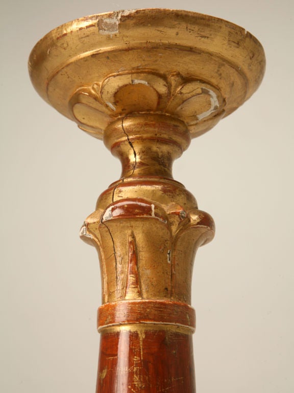 Italian Hand Carved Candlestick or Lamp, circa 1800 In Good Condition In Chicago, IL