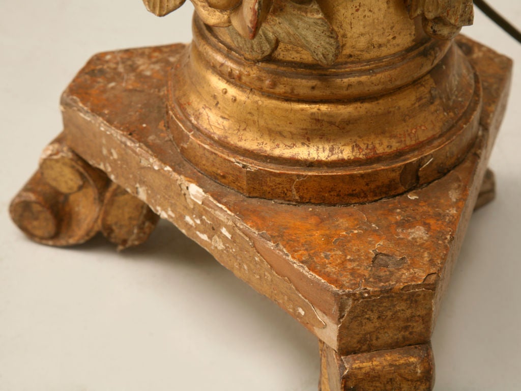 Italian Hand Carved Candlestick or Lamp, circa 1800 3